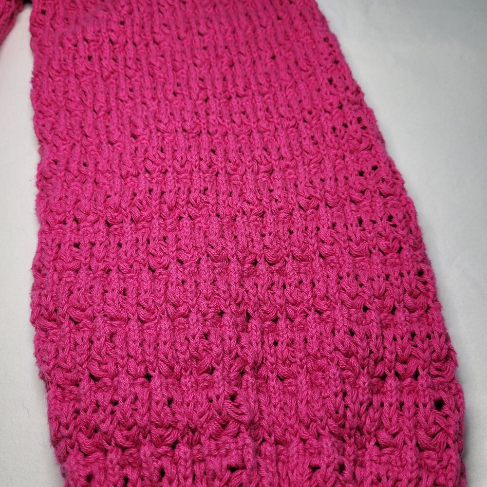 Willow & Wind Knit Cropped V-Neck Sweater Fuchsia Crochet Small Boho - Picture 10 of 10